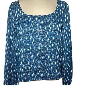 Blues Black & Ivory Top